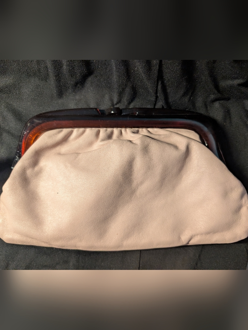 Source Unknown Pale Pink Leather Clutch Wristlet